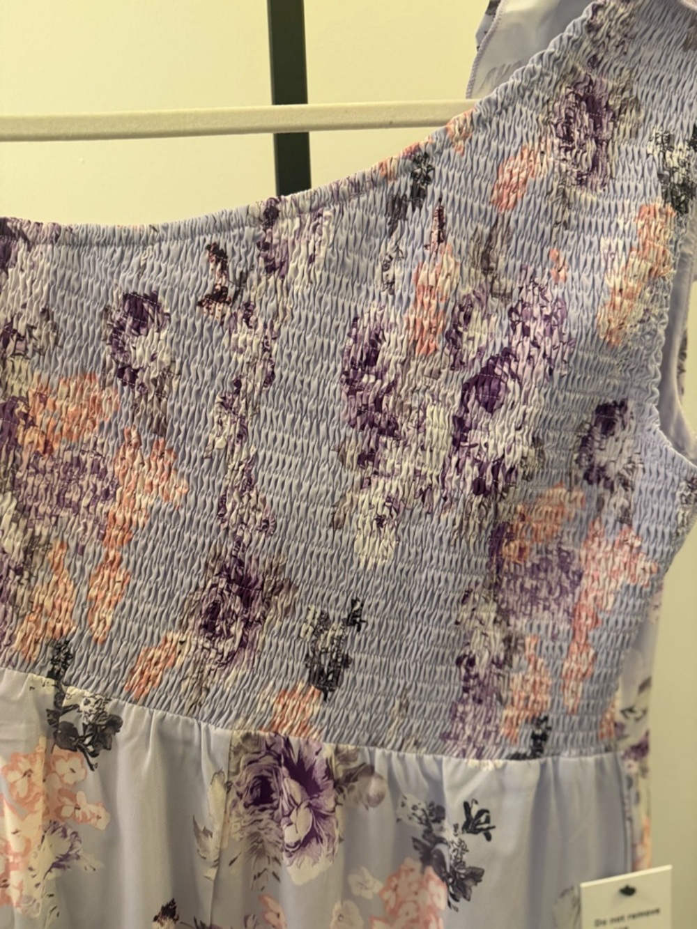 Grace Karin Lavender Floral One-Shoulder High-Low Dress - Picture 7 of 9